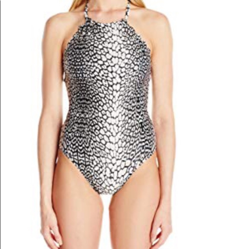 Pilyq reversible leopard/solid black one piece